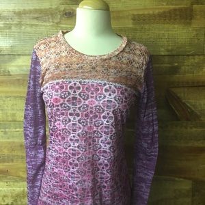 Prana “Lottie” burnout long sleeve shirt SMALL